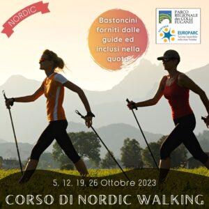 corso nordic walking bastoncini colli euganei este oasi restara allenamento giovedì mattina 5 12 19 26 ottobre 2023 terme euganee istruttore ways europarc federparchi