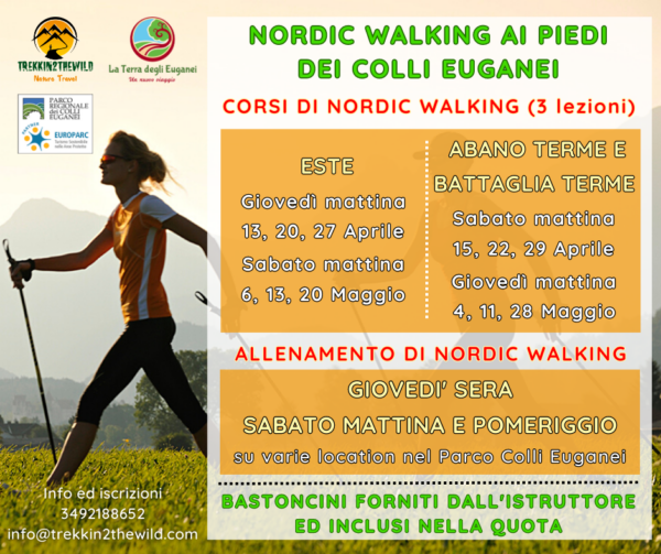 nordic walking aprile maggio giugno ways 2022 colli euganei terme euganee padova battaglia terme abano este oasi restara parco inps villa bembiana