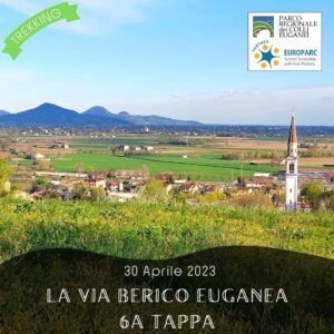 trekking escursione colli euganei berici via berico euganea nuovo cammino 6a tappa vicenza padova domenica 30 aprile 2023 europarc federparchi villaga sossano sajanega