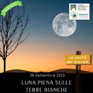 trekking escursione colli euganei terre bianche lumignano teolo luna piena tramonto giovedì pomeriggio 28 settembre 2023 autunno europarc federparchi