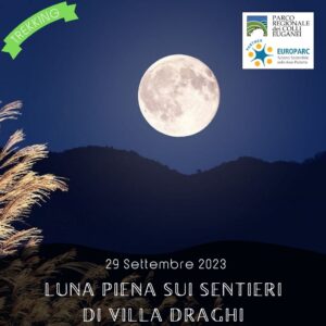 trekking escursione colli euganei villa draghi montegrotto terme luna piena monte alto tramonto venerdì sera 29 settembre 2023 europarc federparchi