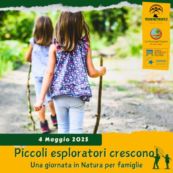 trekking escursione colli euganei famiglie bambini ragazzi attività divertimento gioco arquà petrarca monte piccolo calbarina laghetto costa domenica 4 maggio 2025 mattina pomeriggio