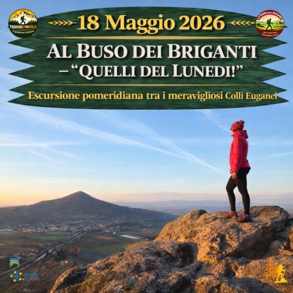 trekking escursione colli euganei monte cinto buso briganti cava bomba lunedì 18 maggio 2026 pomeriggio veneto