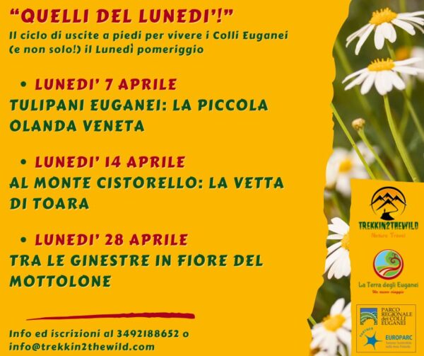 trekking escursione colli euganei unesco lunedì pomeriggio berici veneto aprile 2025