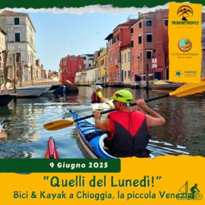 cicloturismo ciclo-escursione bici noleggio jesolo laguna venezia chioggia bacari lusenzo canali sottomarina mare lunedì 9 giugno 2025 veneto pomeriggio
