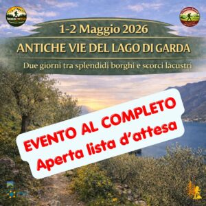 trekking escursione cammino lago garda albisano crero pai brenzone campo cassone ponte venerdì 1 sabato 2 maggio 2026 al completo