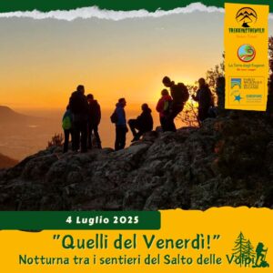 trekking escursione colli euganei berici Mmonte madonna salto volpi rovolon teolo tramonto venerdì 4 luglio 2025 unesco sera notte