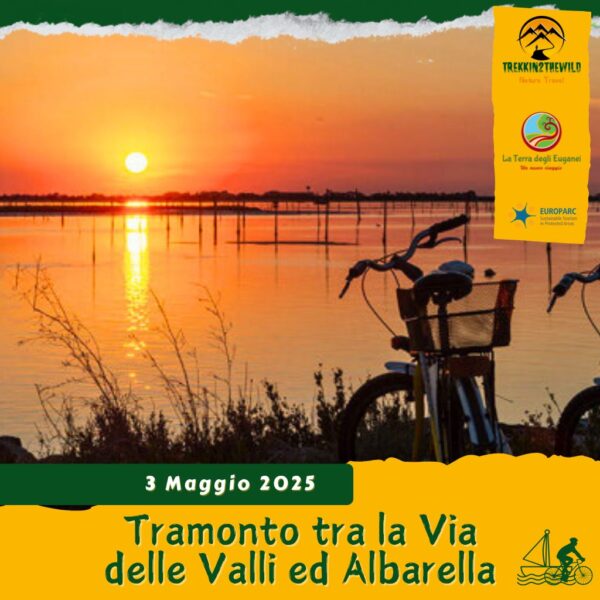 cicloturismo ciclo-escursione bici parco delta po rosolina mare albarella tramonto aperitivo sabato 3 maggio 2025 veneto pomeriggio