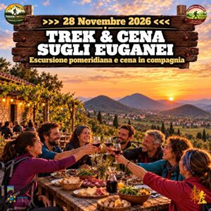 trekking escursione colli euganei tramonto stelle cena agriturismo teolo sabato 28 novembre 2026 veneto