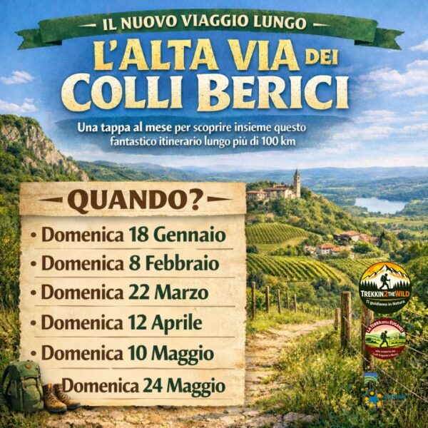 ALTA VIA COLLI BERICI TAPPE PRIMAVERA 2026 TREKKIN2THEWILD