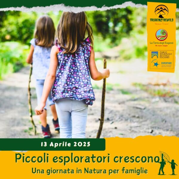 trekking escursione colli euganei famiglie bambini ragazzi attività divertimento gioco arquà petrarca domenica 13 aprile 2025 mattina pomeriggio