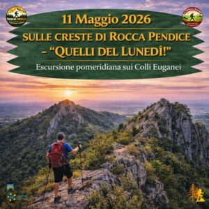 trekking escursione colli euganei rocca pendice teolo creste roccia tramonto lunedì 11 maggio 2026 pomeriggio veneto
