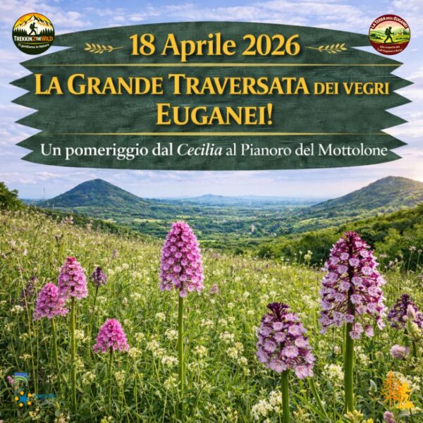trekking escursione parco colli euganei baone cecilia pianoro mottolone vegri orchidee sabato 18 aprile 2026 pomeriggio veneto tramonto