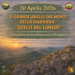 trekking escursione parco colli euganei monte madonna rovolon fiorine teolo lunedì 20 aprile 2026 pomeriggio veneto unesco