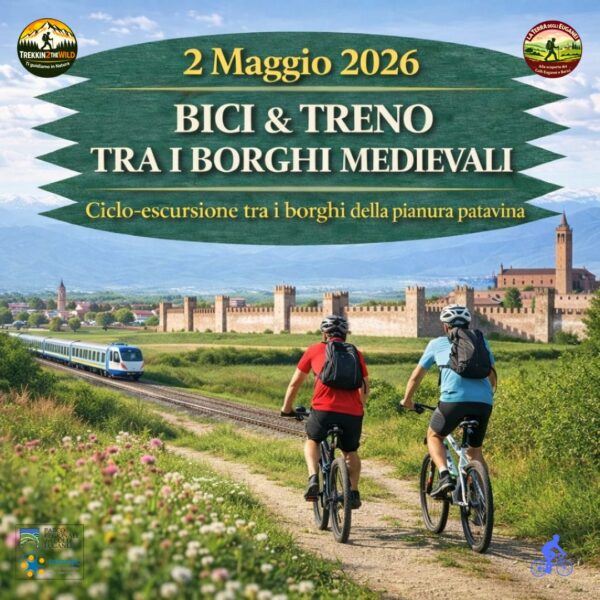 cicloescursione noleggio bici este monselice montagnana ciclismo sabato 2 maggio 2026 veneto colli euganei treno
