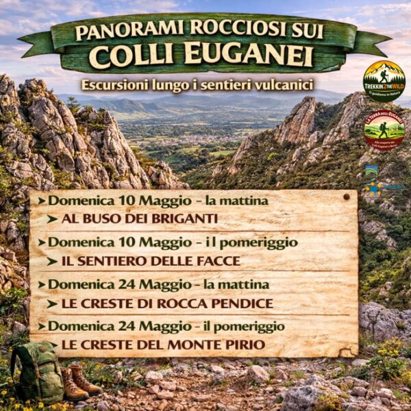 panorami rocciosi colli euganei maggio escursioni trekking hiking veneto unesco