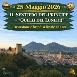 trekking escursione colli euganei calaone este castello brindisi lunedì 25 maggio 2026 pomeriggio veneto