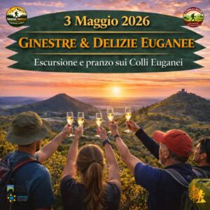 trekking escursione colli euganei ginestre fiore pianoro mottolone cinto euganeo pranzo ca' lunga domenica 3 maggio 2026 unesco
