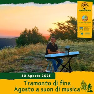trekking escursione colli euganei tramonto mottolone pianoro musica note pianoforte pianista cena stelle sabato 30 agosto 2025 unesco