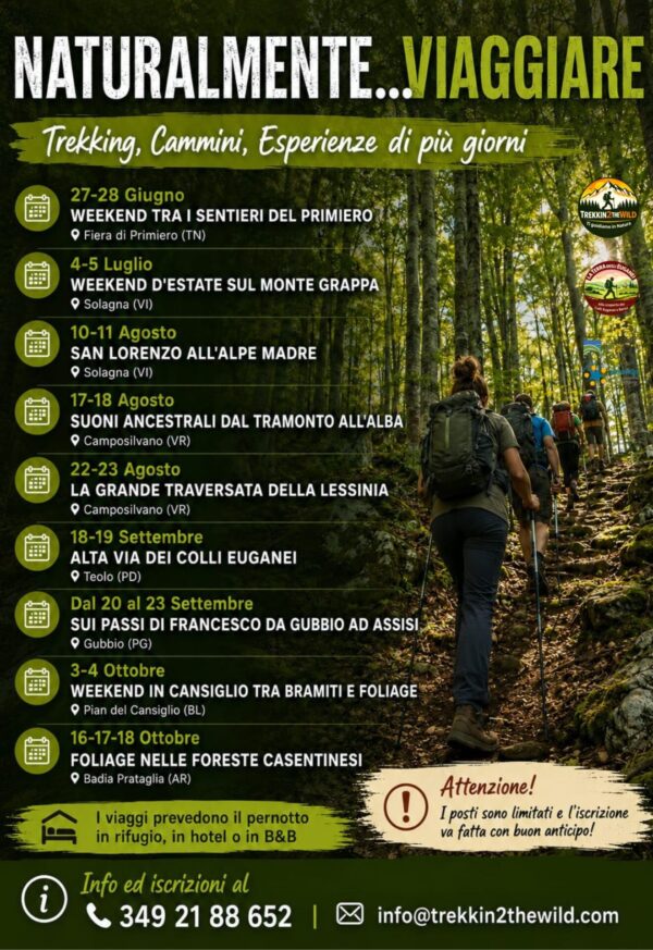 VIAGGI TREKKING CAMMINI 2026 TREKKIN2THEWILD