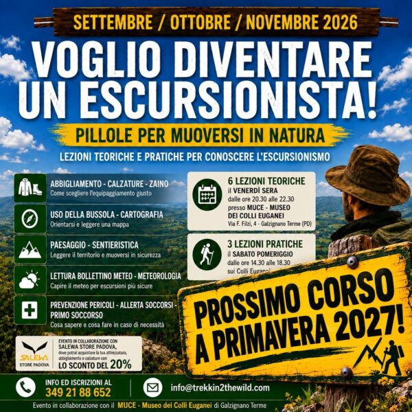 CORSO ESCURSIONISMO BASE COLLI EUGANEI PADOVA PRIMAVERA 2027