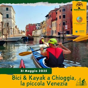 cicloturismo ciclo-escursione bici noleggio jesolo laguna venezia chioggia bacari lusenzo canali sottomarina mare sabato 31 maggio 2025 veneto pomeriggio