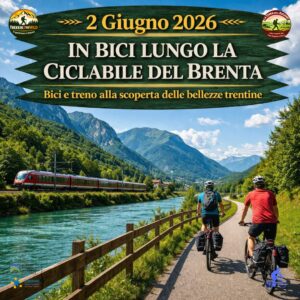 cicloescursione noleggio bici ciclabile brenta lago caldonazzo grigno mele merenda ciclismo martedì 2 giugno 2026 treno fiume