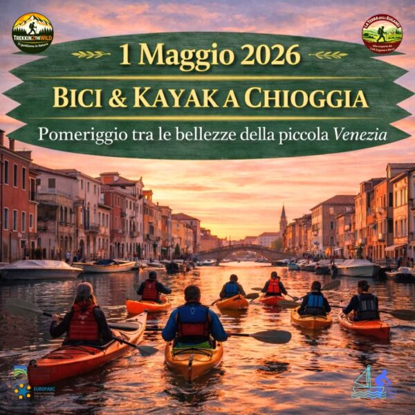 trekking escursione noleggio bici kayak chioggia mare sottomarina ciclismo venerdì 1 maggio 2026 pomeriggio veneto venezia